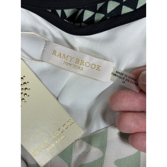 Ramy Brook Printed Taylor Maxi Dress Light Green Mint Print 14 Halter Neck Plus - Picture 5 of 15